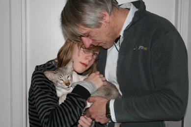 Amant met Klaas en Tessa vlak voor zijn heengaan